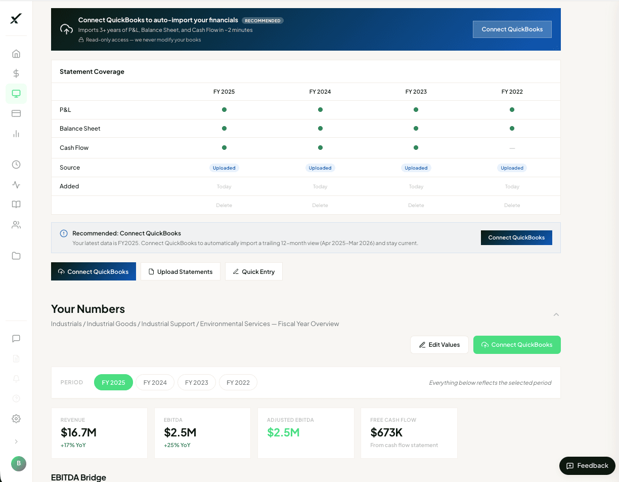 Financial Hub with QuickBooks sync